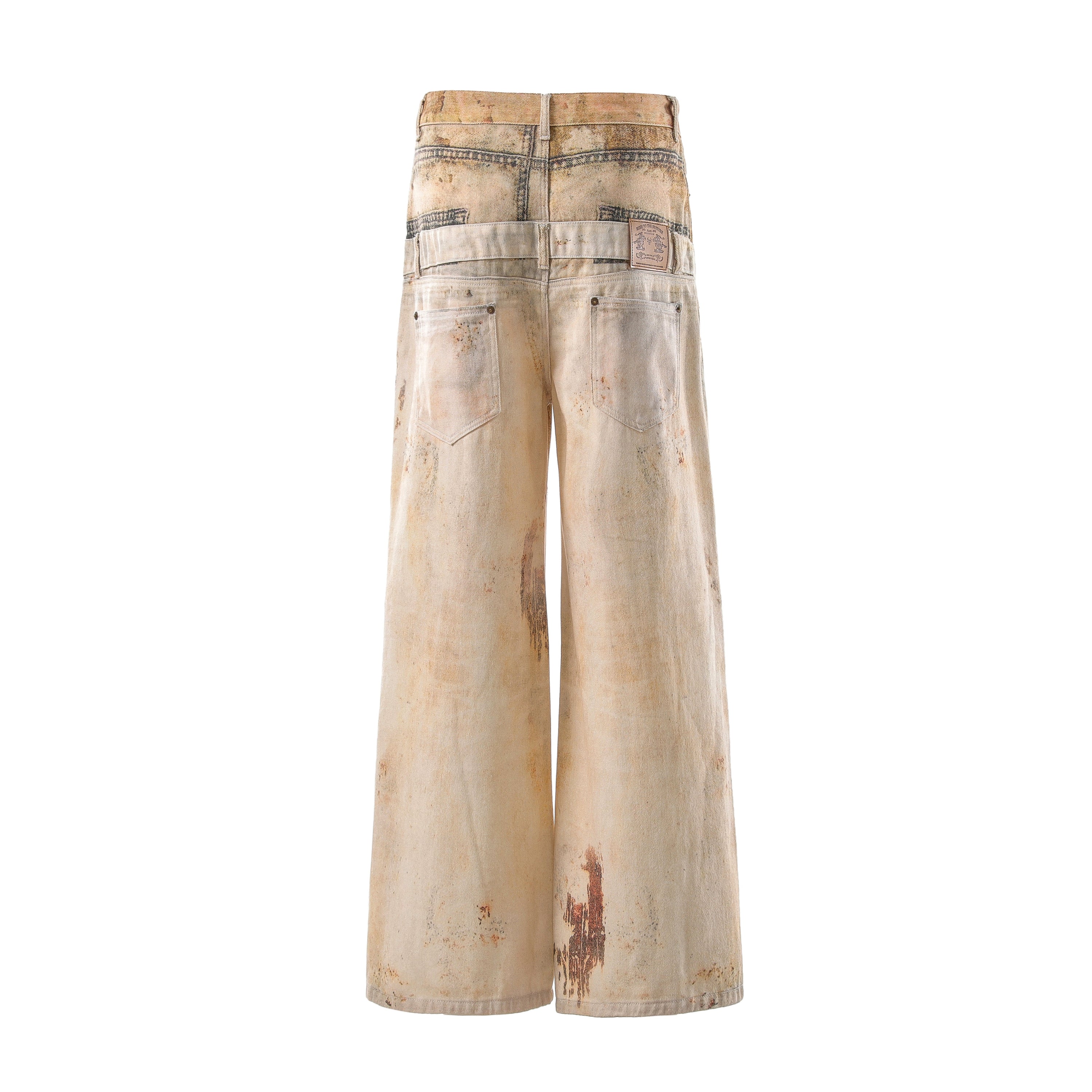 Omirad Vintage Washed Wide-Leg Workwear Jeans | 100% Cotton