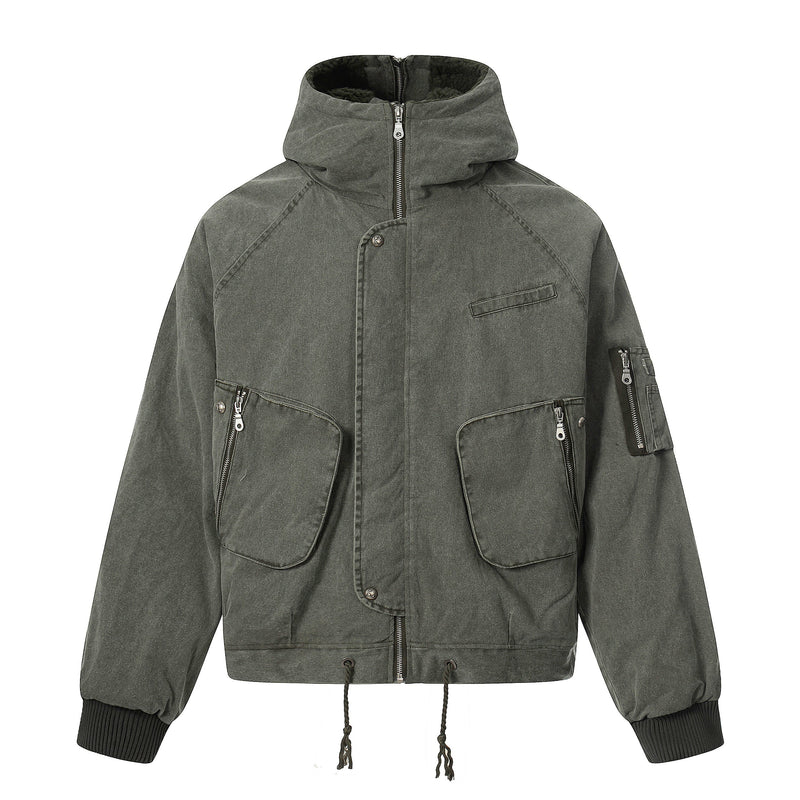 Washed Utility Hooded Jacket | Vintage Military Style
