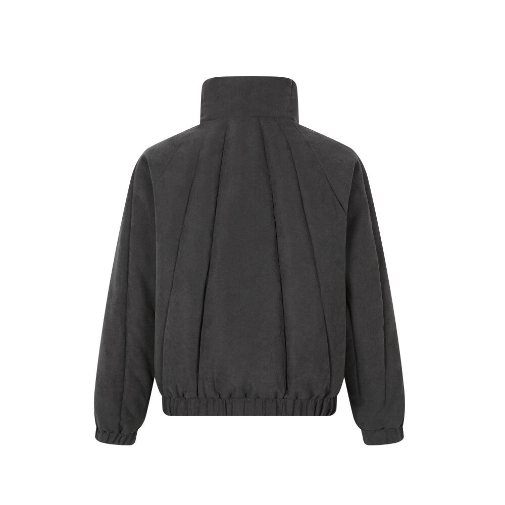 Panel Quilted High-Neck Bomber Jacket | Streetwear Puffer