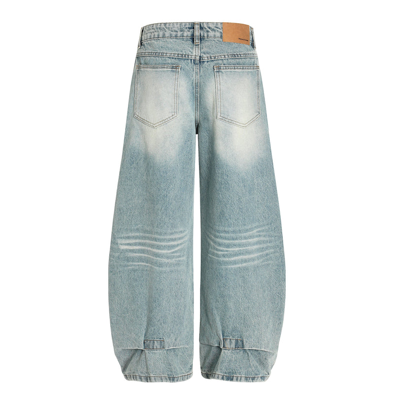 Omirad Light-Wash Barrel-Leg Jeans | Oversized Vintage Denim