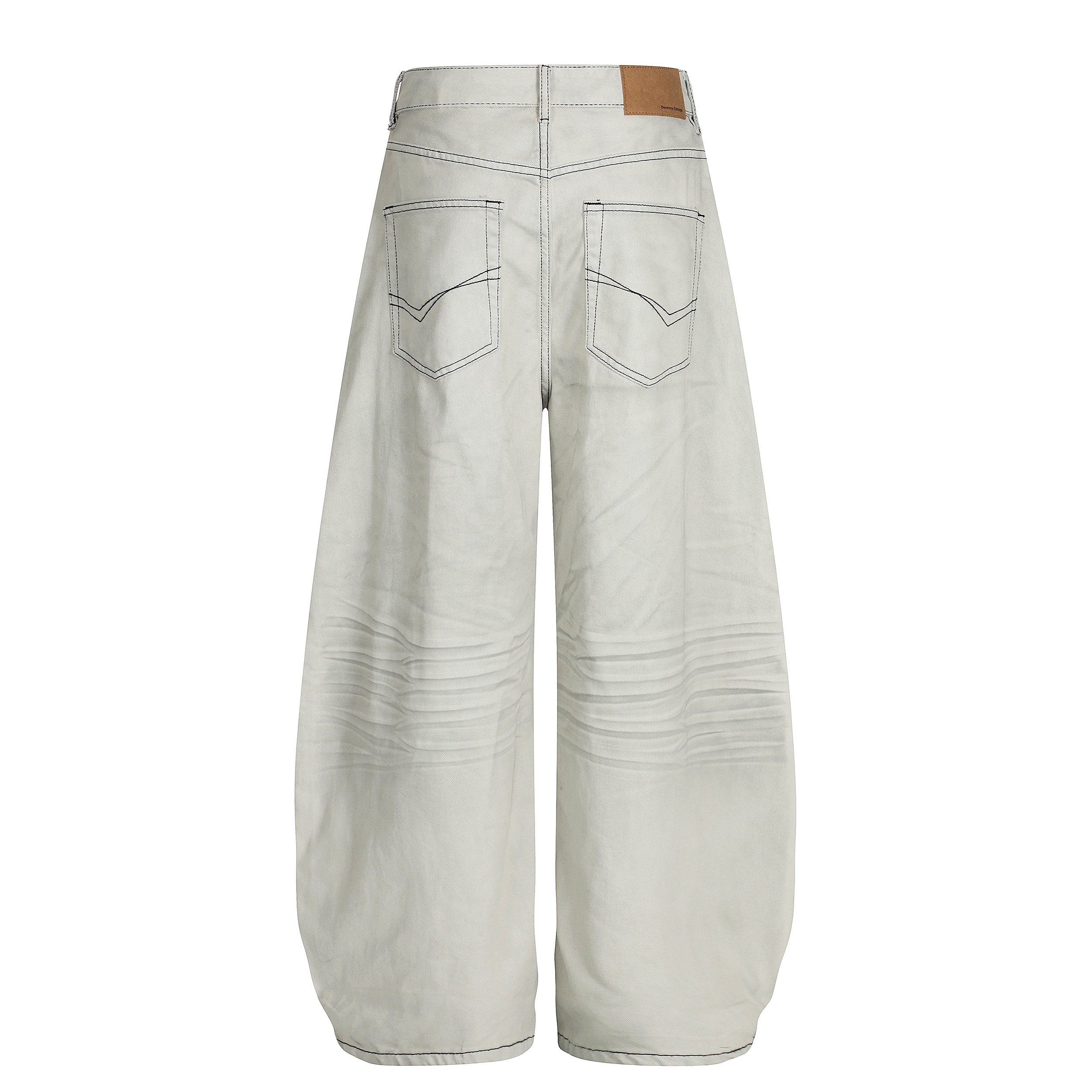 Omirad Clean-Wash Ultra Wide-Leg Jeans | Contrast Stitch