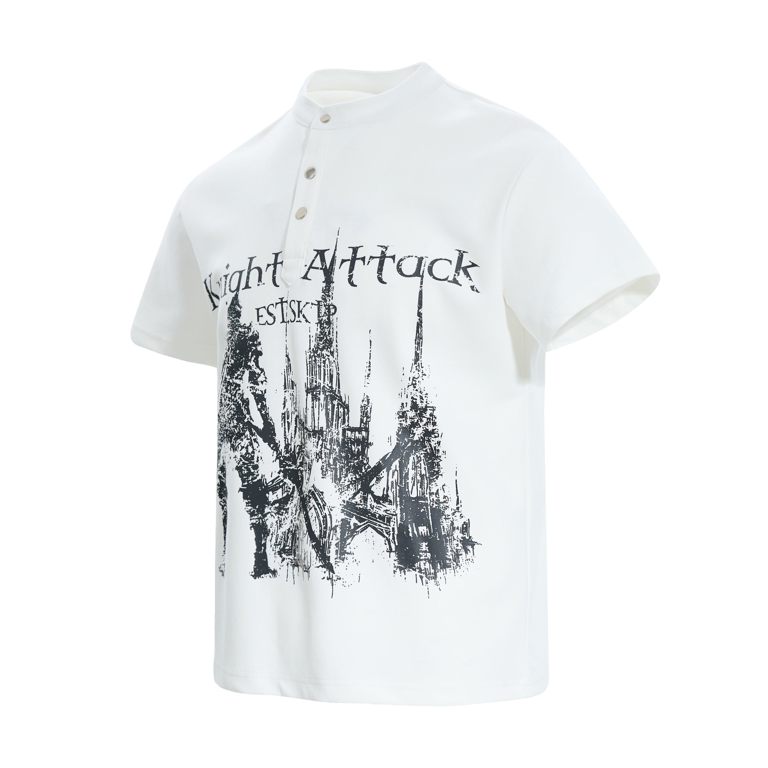 Omirad Knight Attack Graphic Polo Tee | Medieval Streetwear