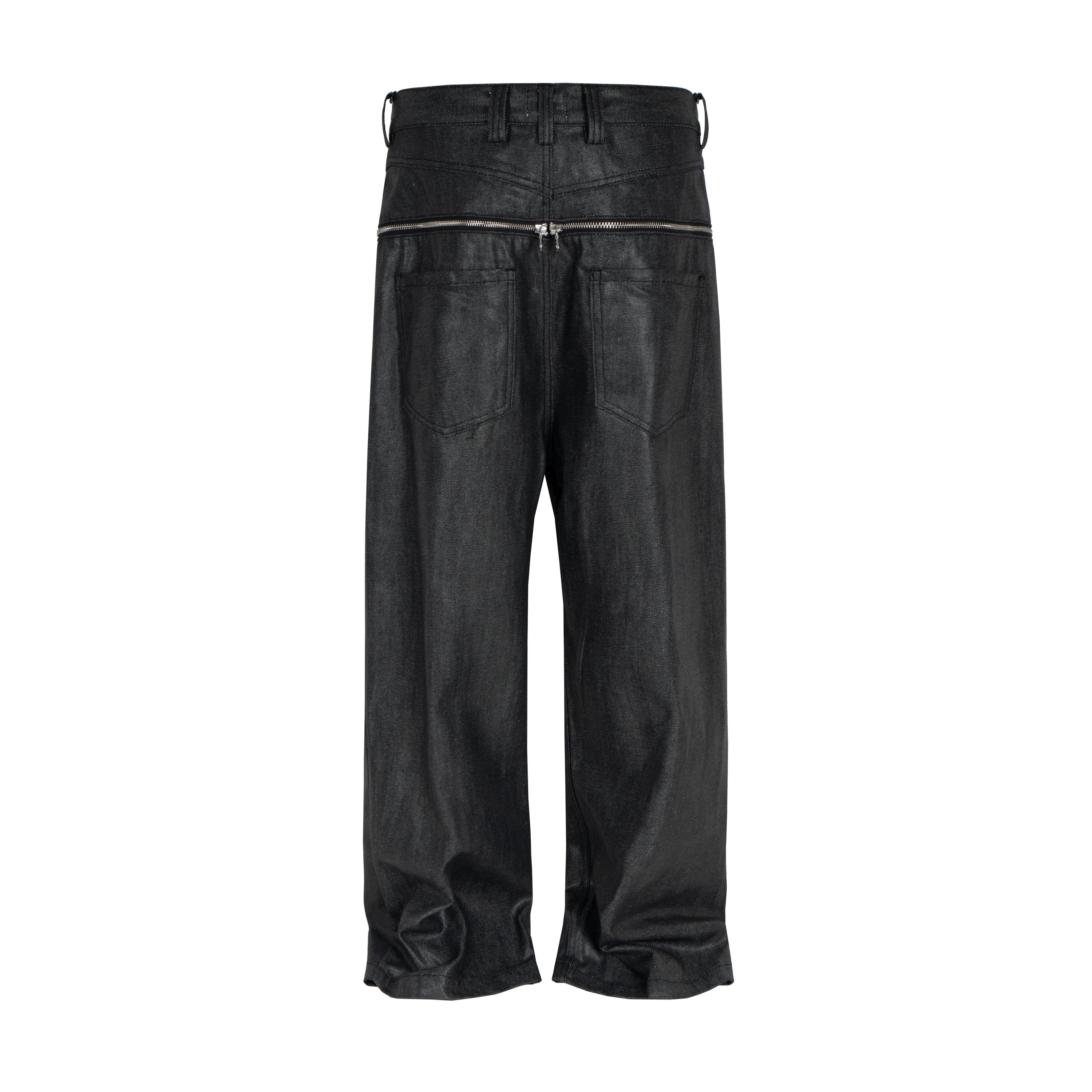 Omirad Double Waist Coated Denim Pants | Wide Leg Streetwear
