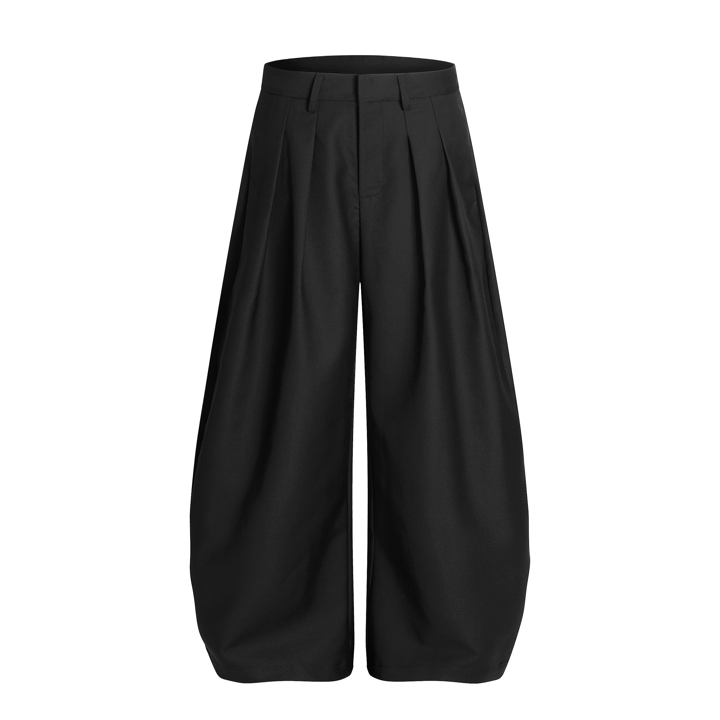 Omirad Pleated Barrel-Leg Trousers | Wide Leg Tailored Pants