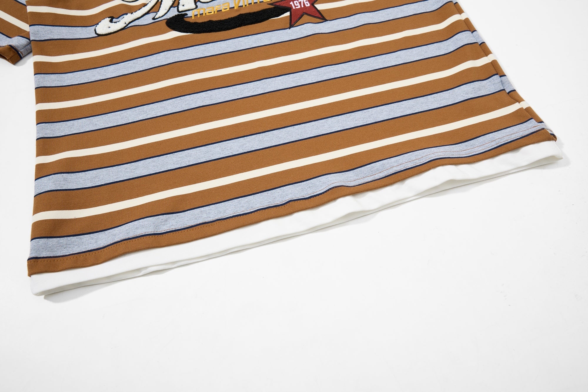 Vintage Striped Varsity Tee | Embroidered Y2K Streetwear