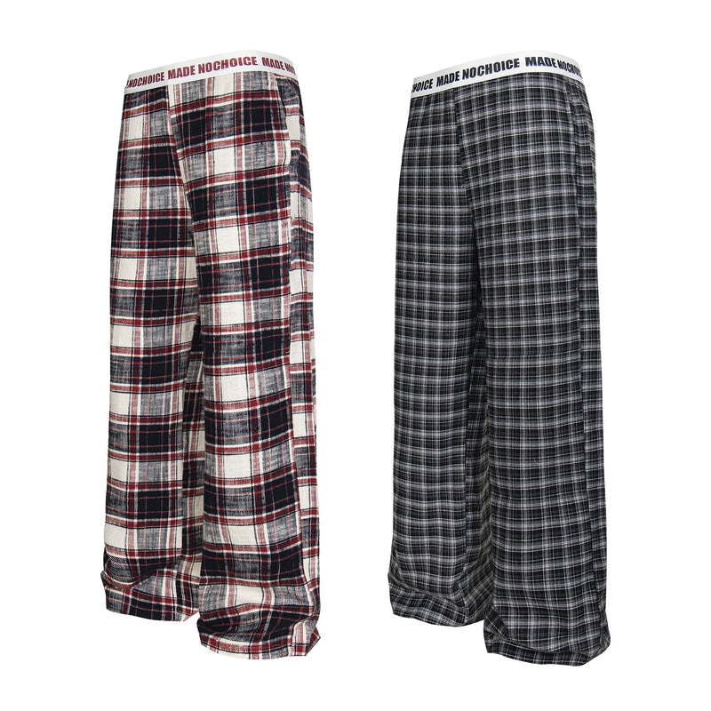 Made No Choice Plaid Wide-Leg Lounge Pants | 100% Cotton