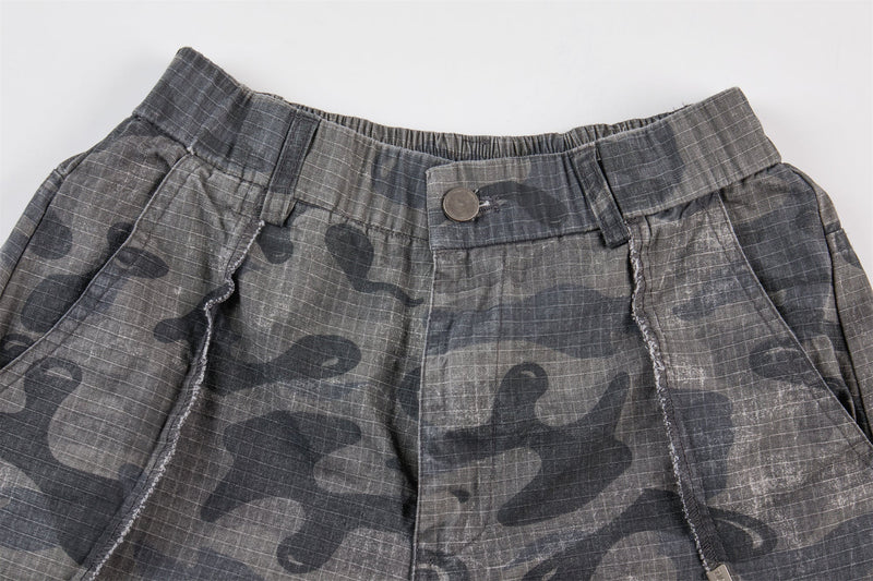 Omirad Dark Camo Wide-Leg Pants | Streetwear Utility Trousers