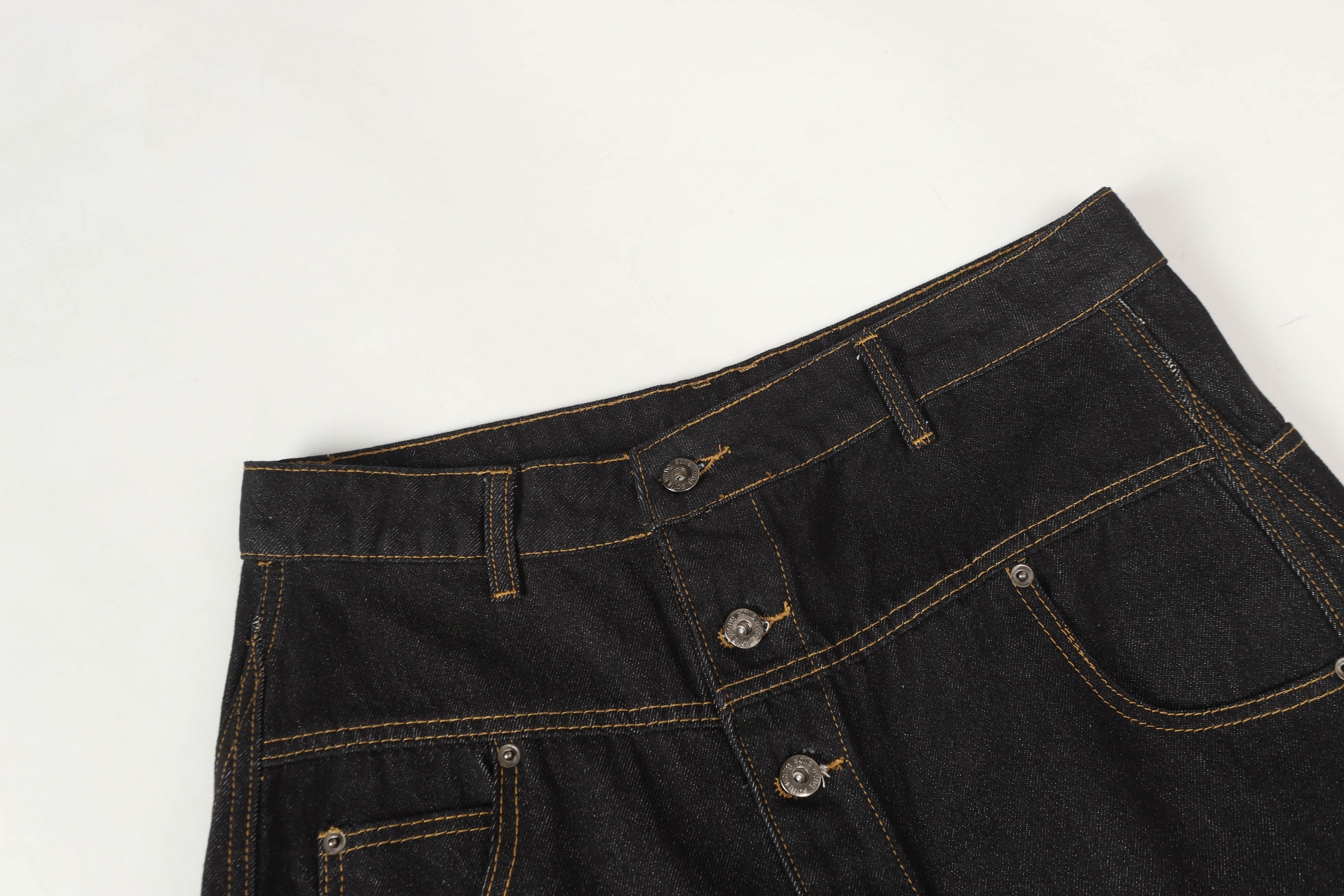 Asymmetric Button Wide-Leg Balloon Denim Pants | SEAKOFF