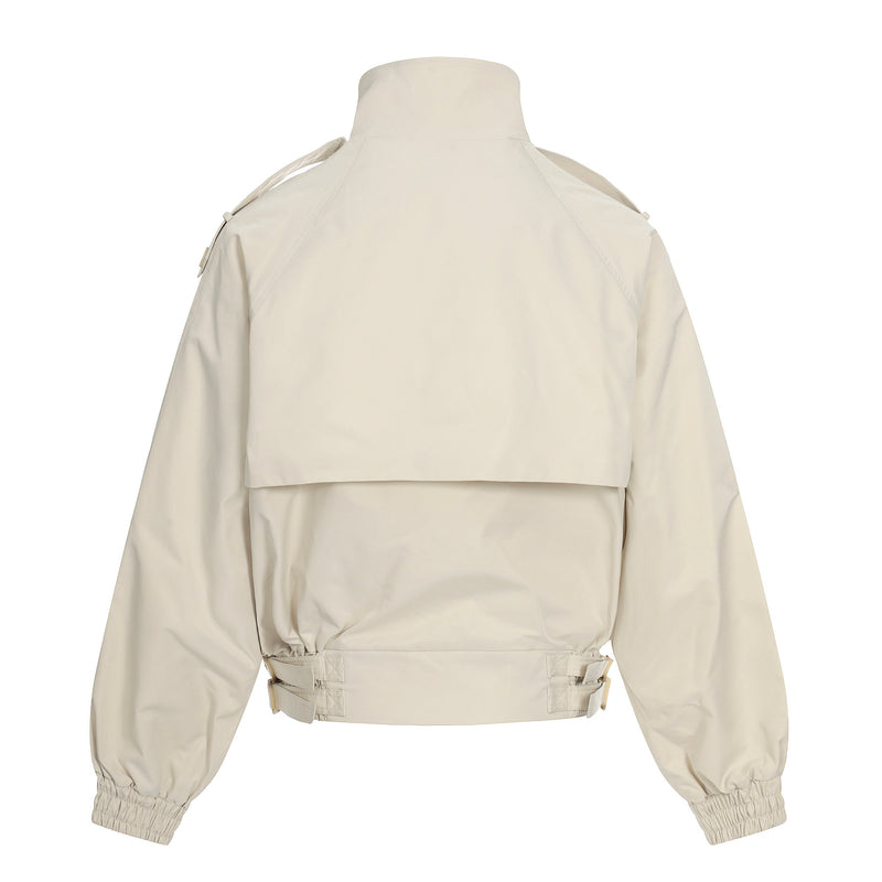 Utility Stand Collar Cropped Jacket | 100% Cotton