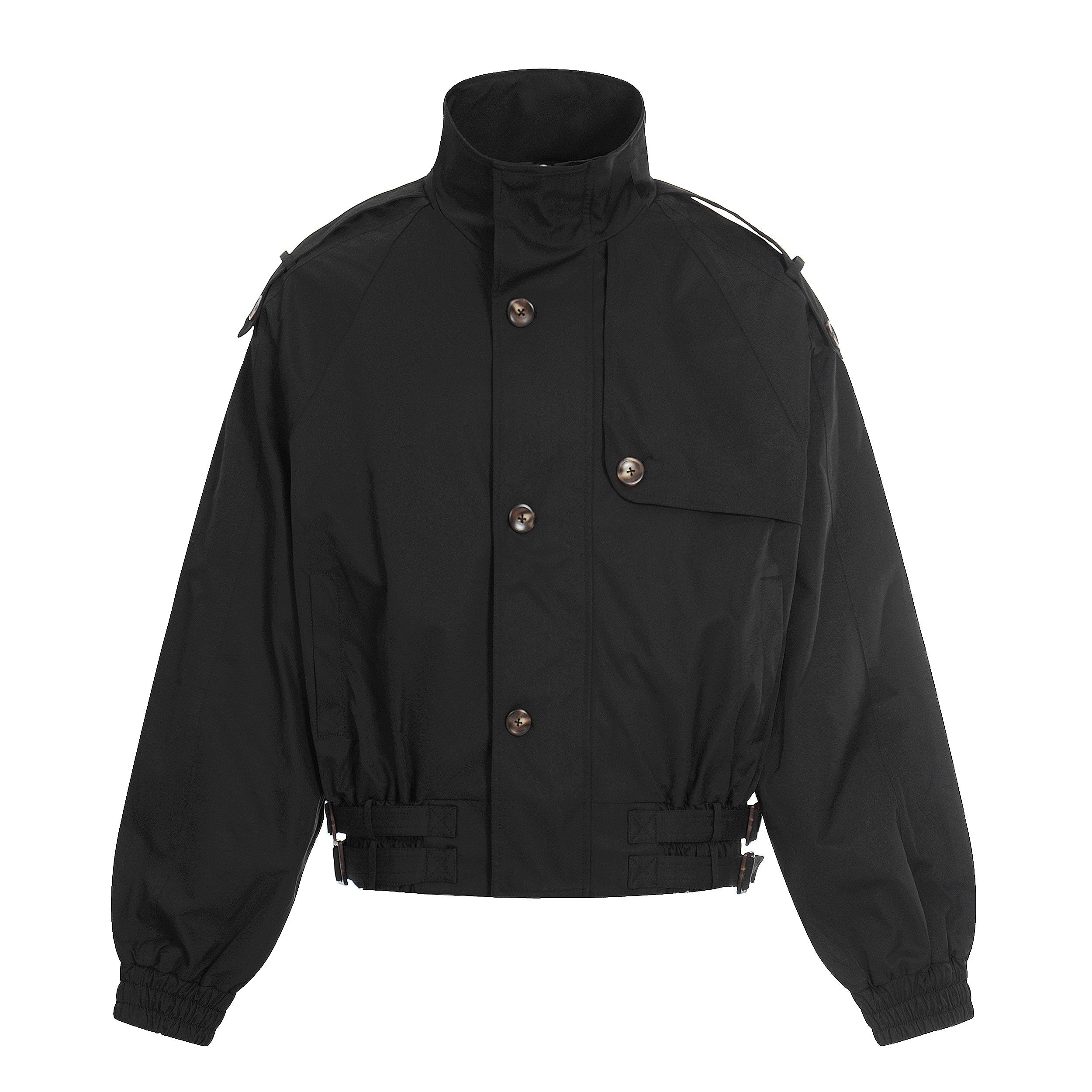 Utility Stand Collar Cropped Jacket | 100% Cotton