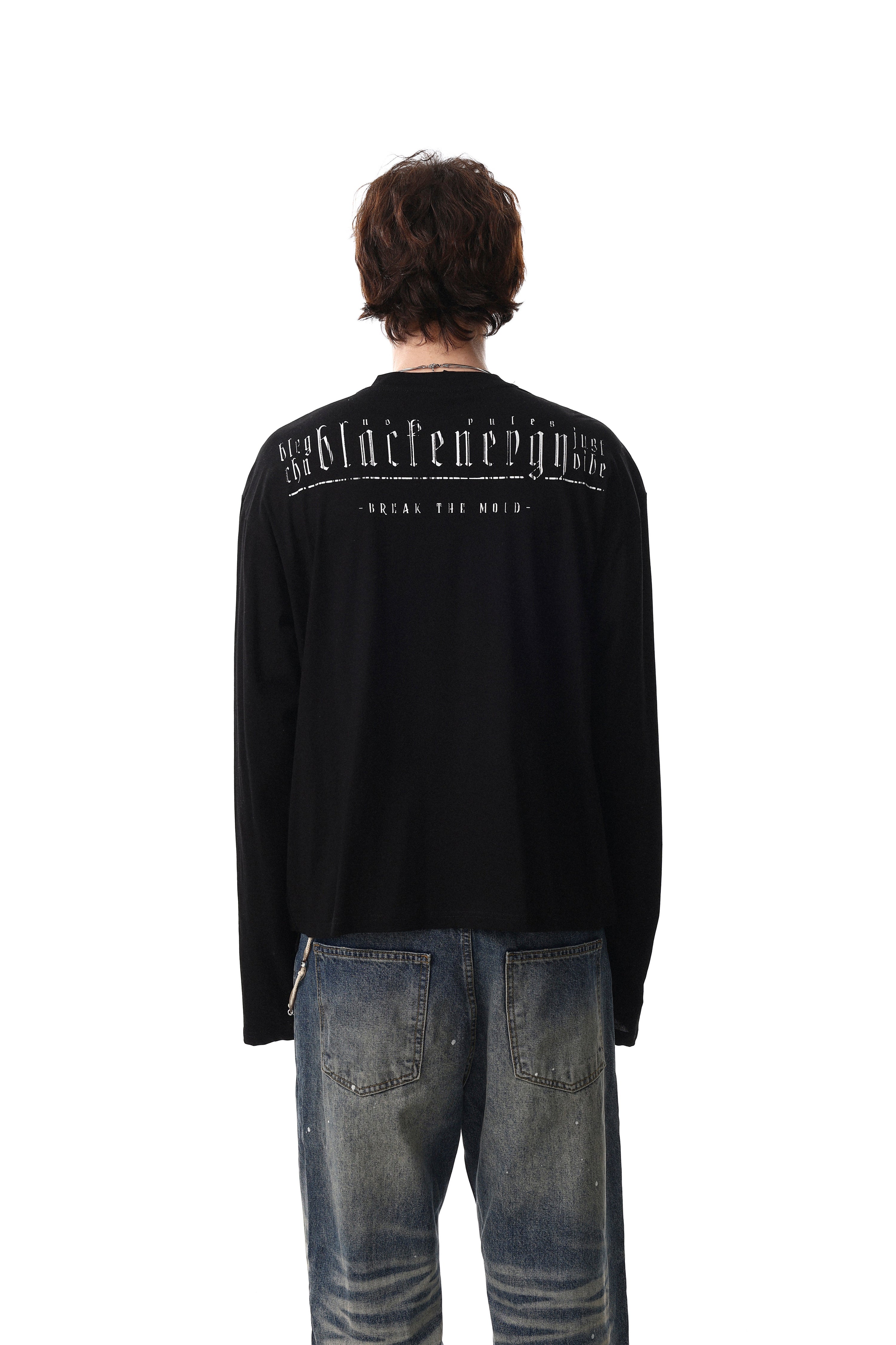Omirad Graphic Henley Long Sleeve Tee | Streetwear Cotton Top