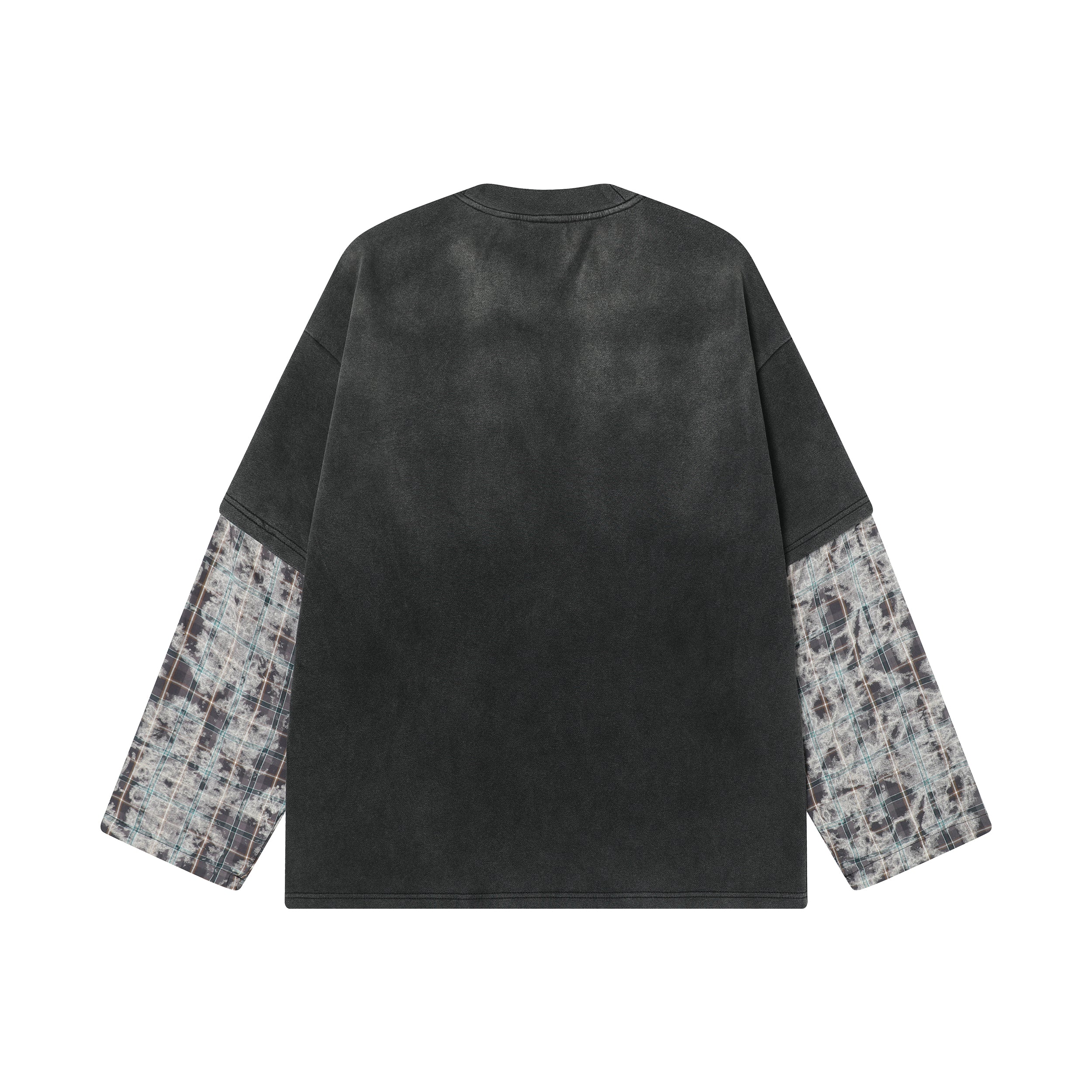 Futuristic Graphic Layered Long Sleeve Tee | Washed Streetwear