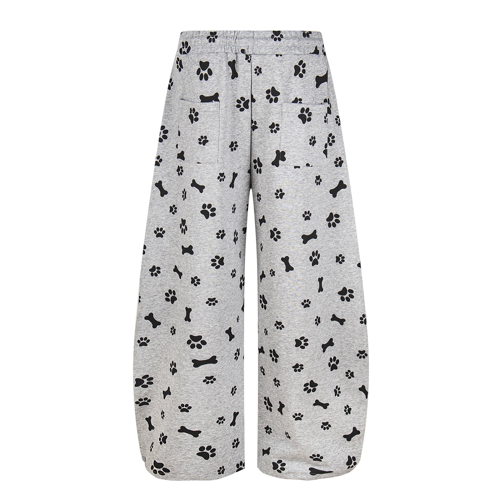 Paw Print Wide-Leg Lounge Pants | Dog Bone Streetwear Sweats