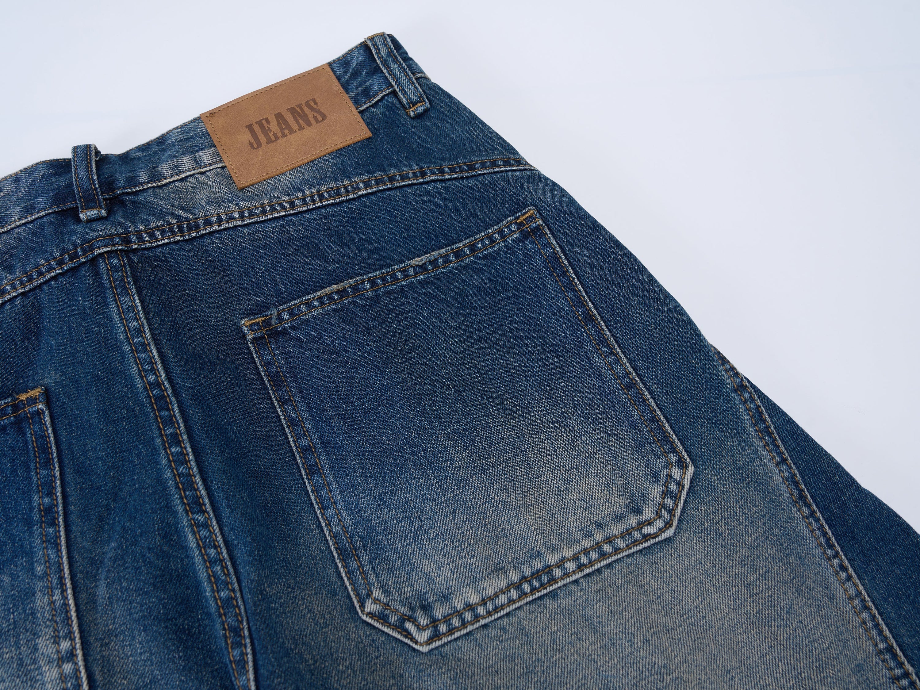 V-Panel Vintage Washed Wide-Leg Jeans | Oversized Denim
