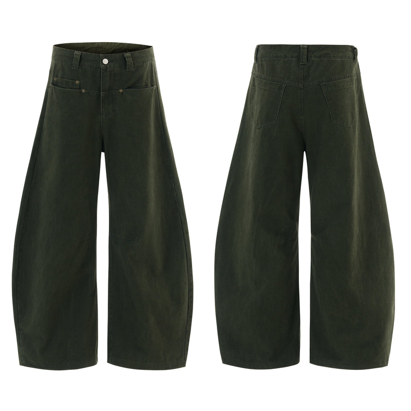 Minimalist Wide-Leg Canvas Trousers | Sculpted Silhouette