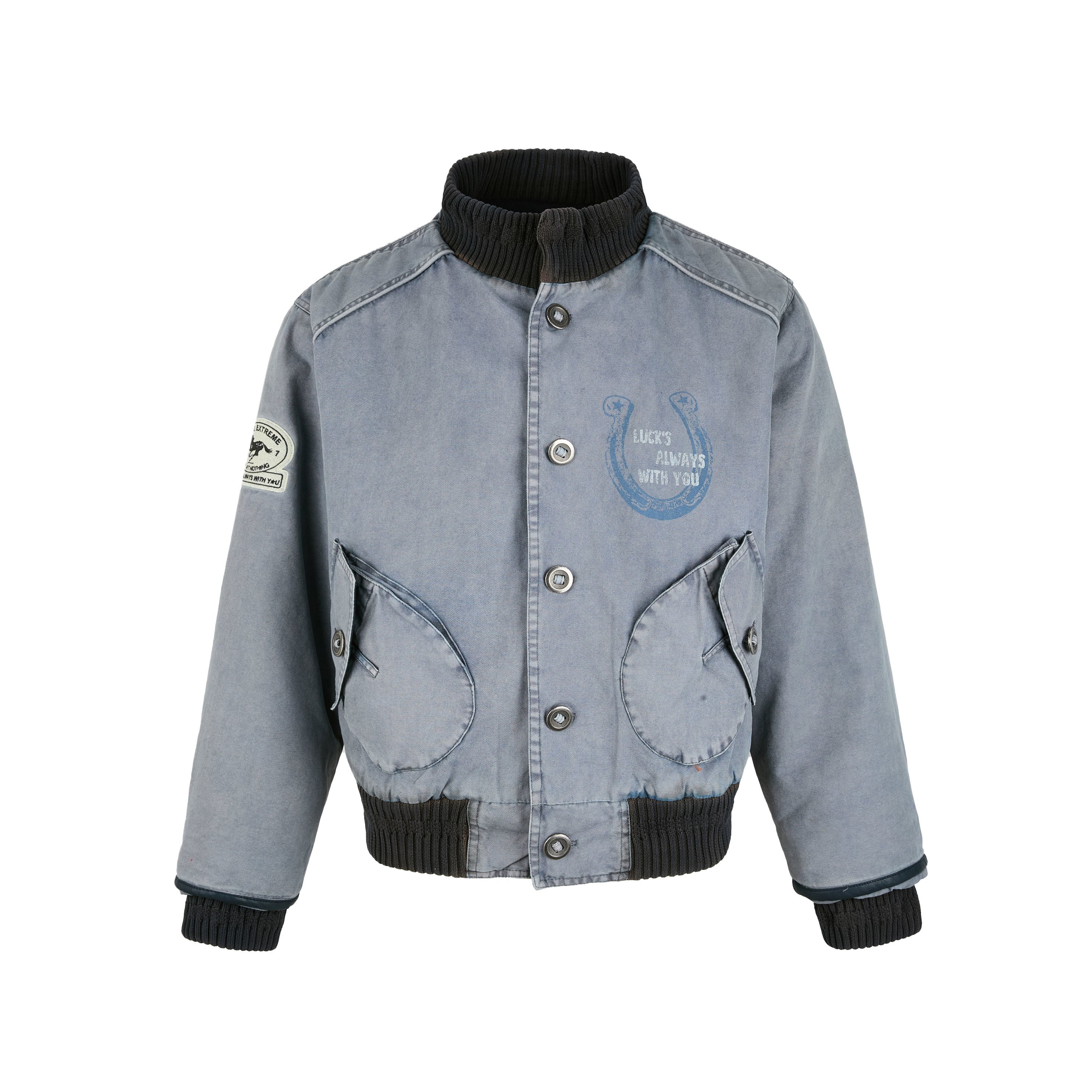 Omirad Vintage Washed Varsity Bomber Jacket | Cropped Fit