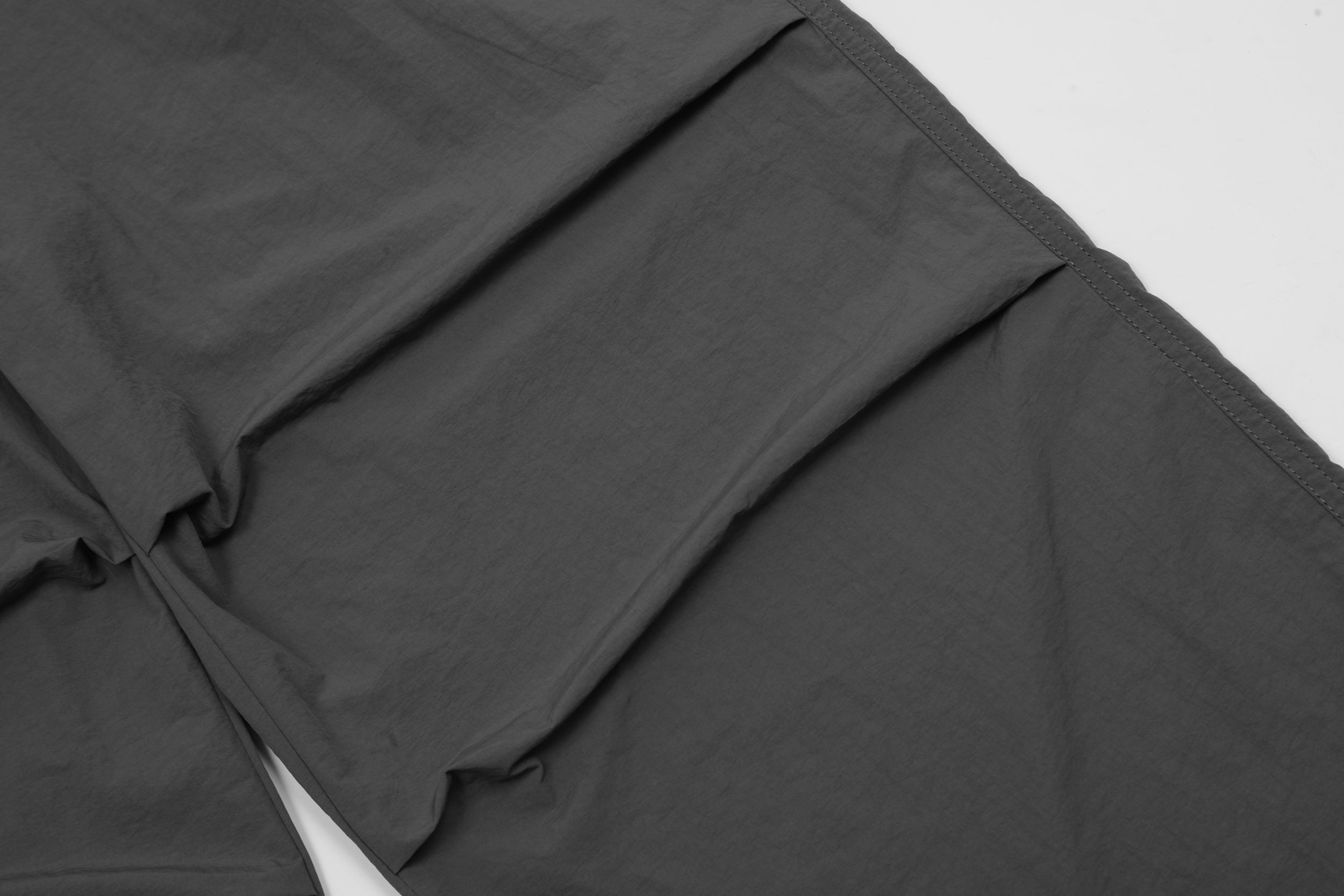 Lightweight Nylon Drawstring Parachute Pants | Wide Leg