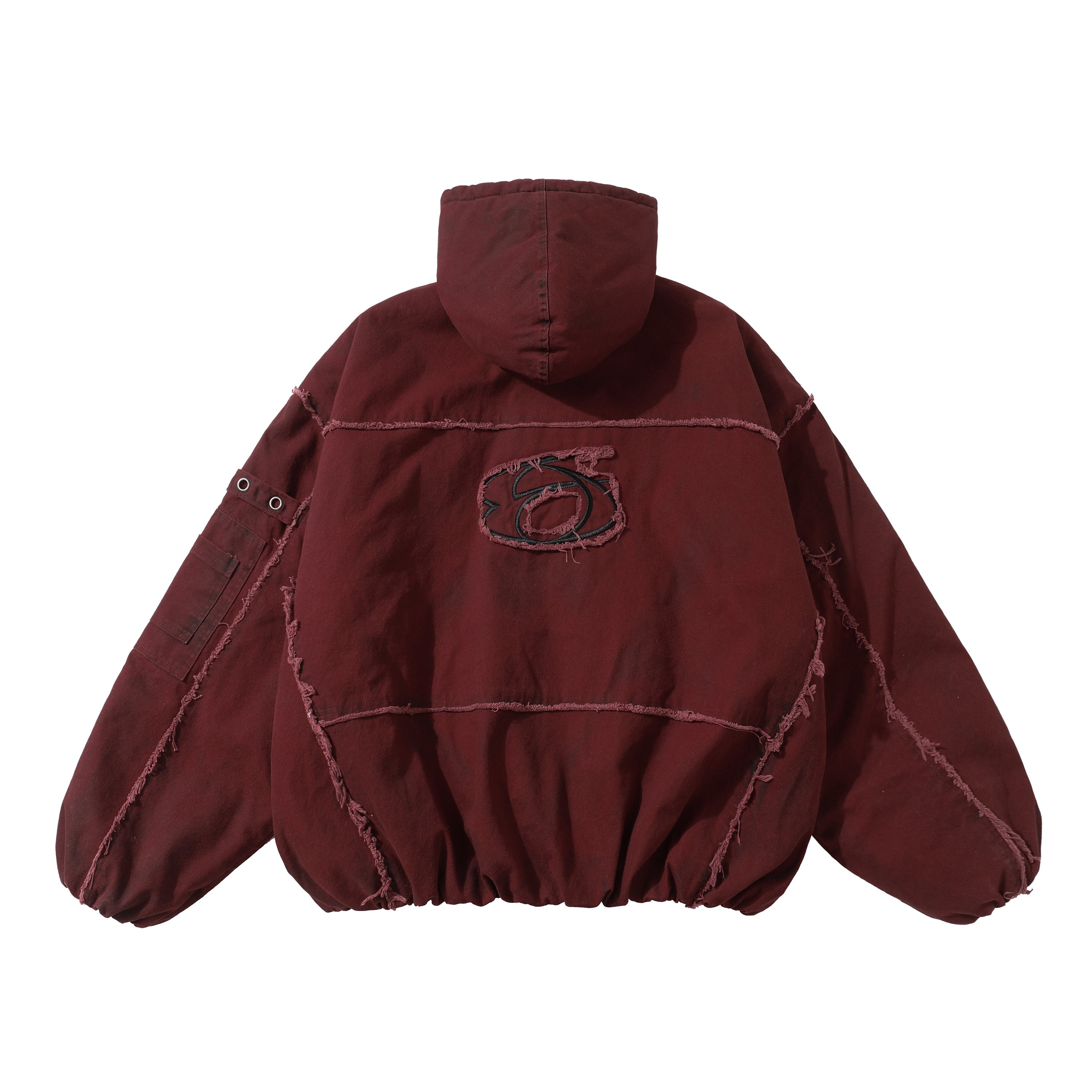 Omirad Distressed Hooded Zip Jacket | Raw-Edge Streetwear