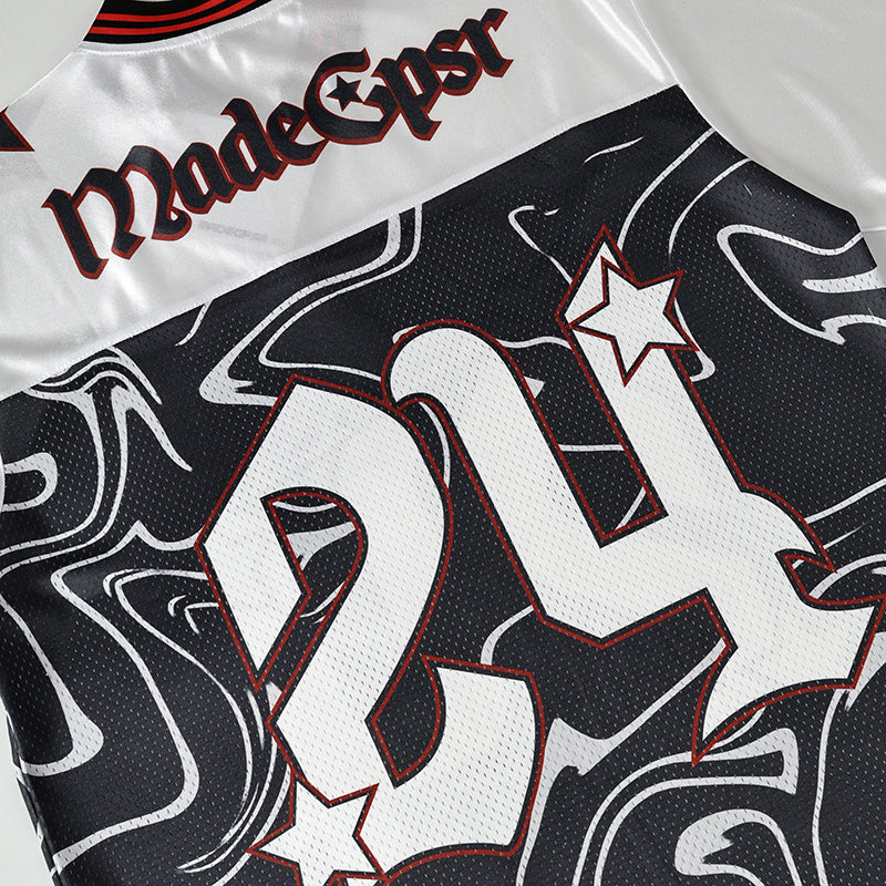 Swirl Camo Streetwear Football Jersey | Number 24 Graphic