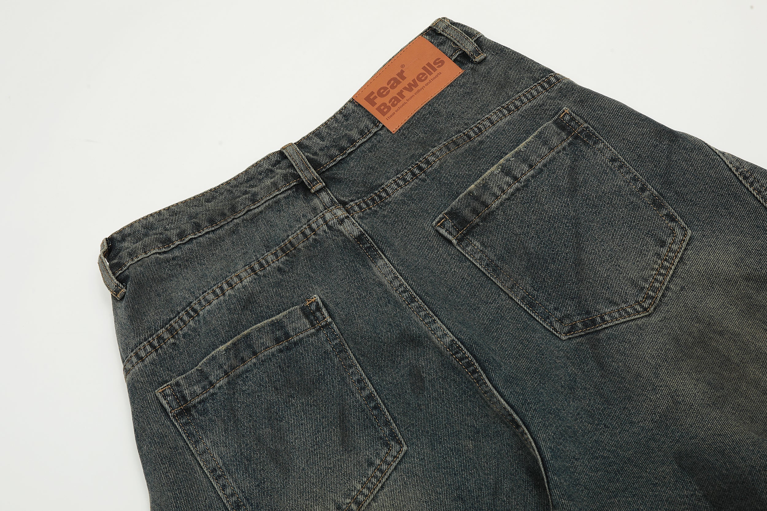 Balloon Denim Pants | Curved Panel Wide Leg Jeans