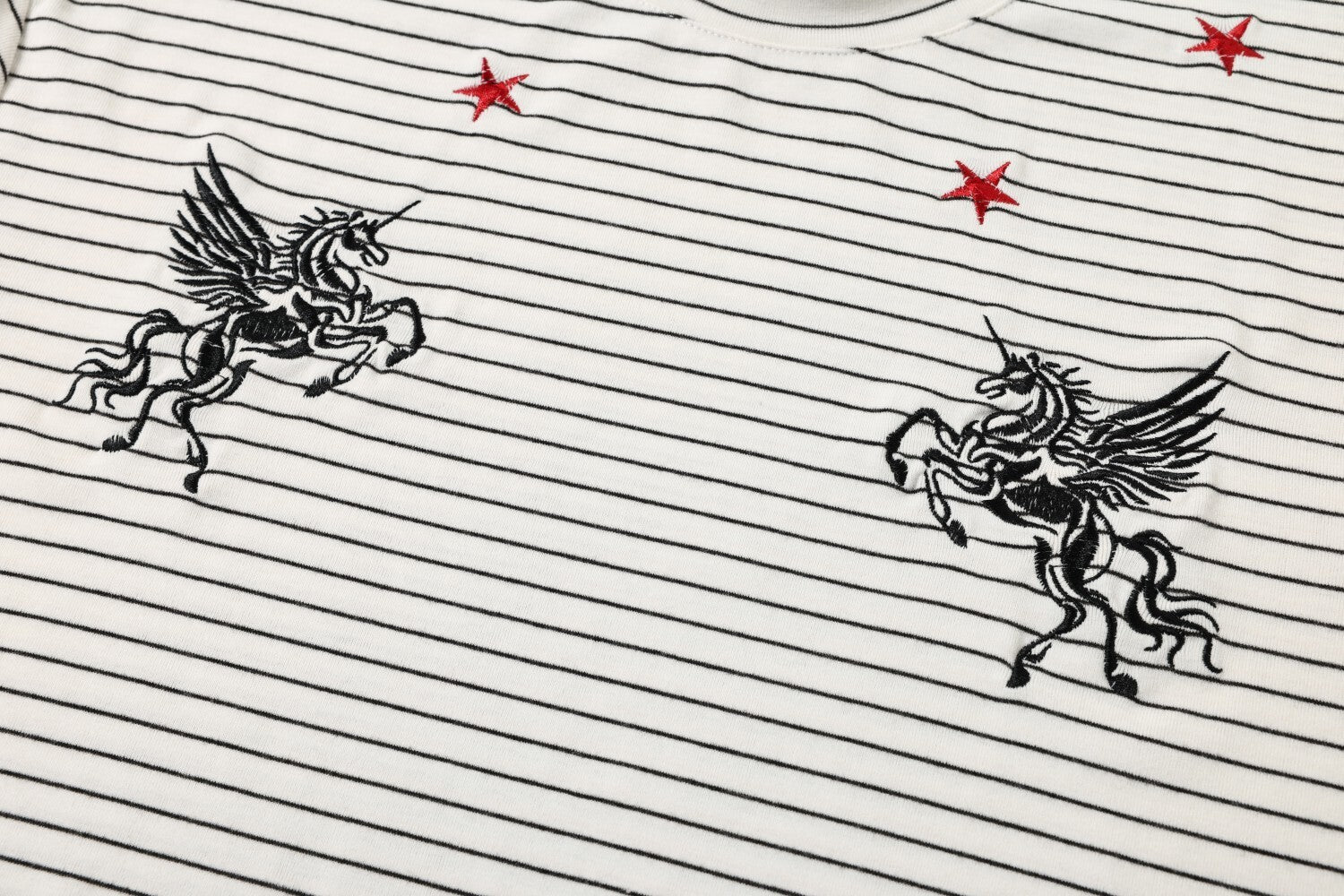 Omirad Pegasus Stripe Tee | Embroidered Streetwear T-Shirt