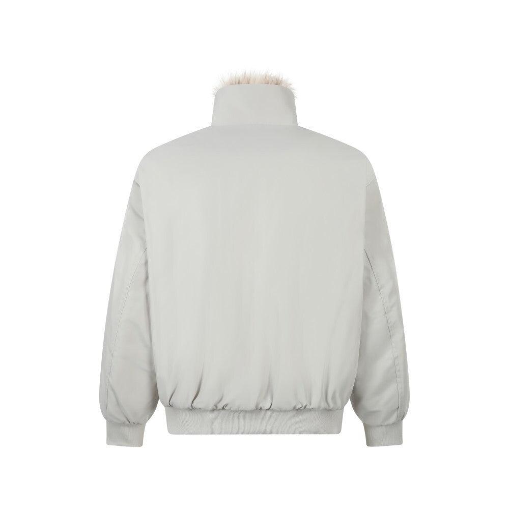 Faux Fur Lined Bomber Jacket | Oversized Winter Utility Coat