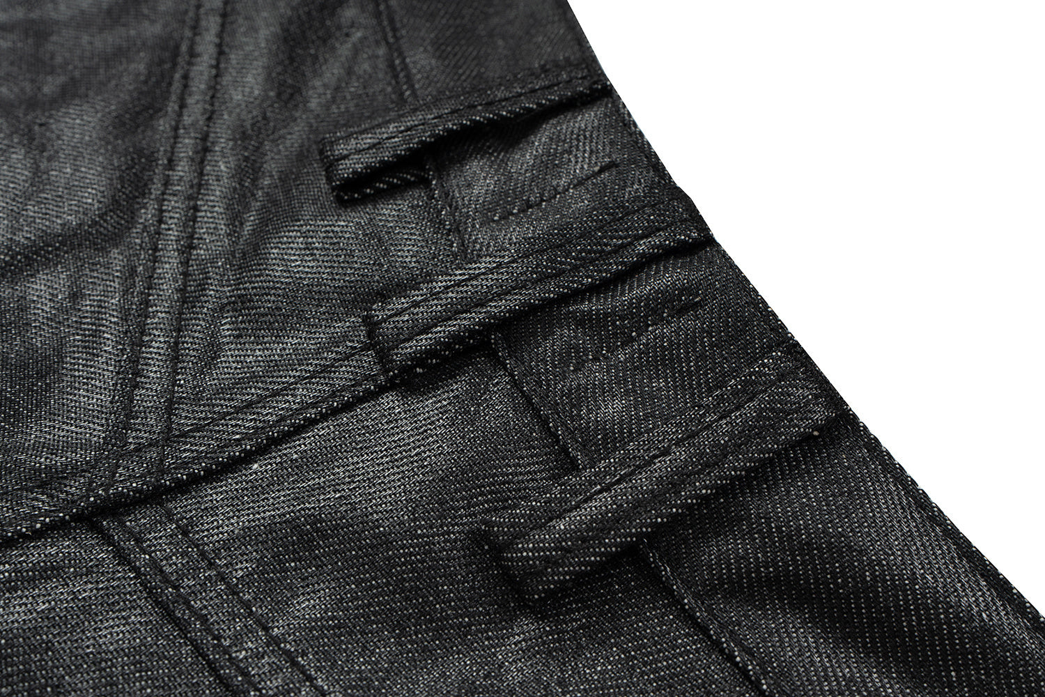 Omirad Double Waist Coated Denim Pants | Wide Leg Streetwear