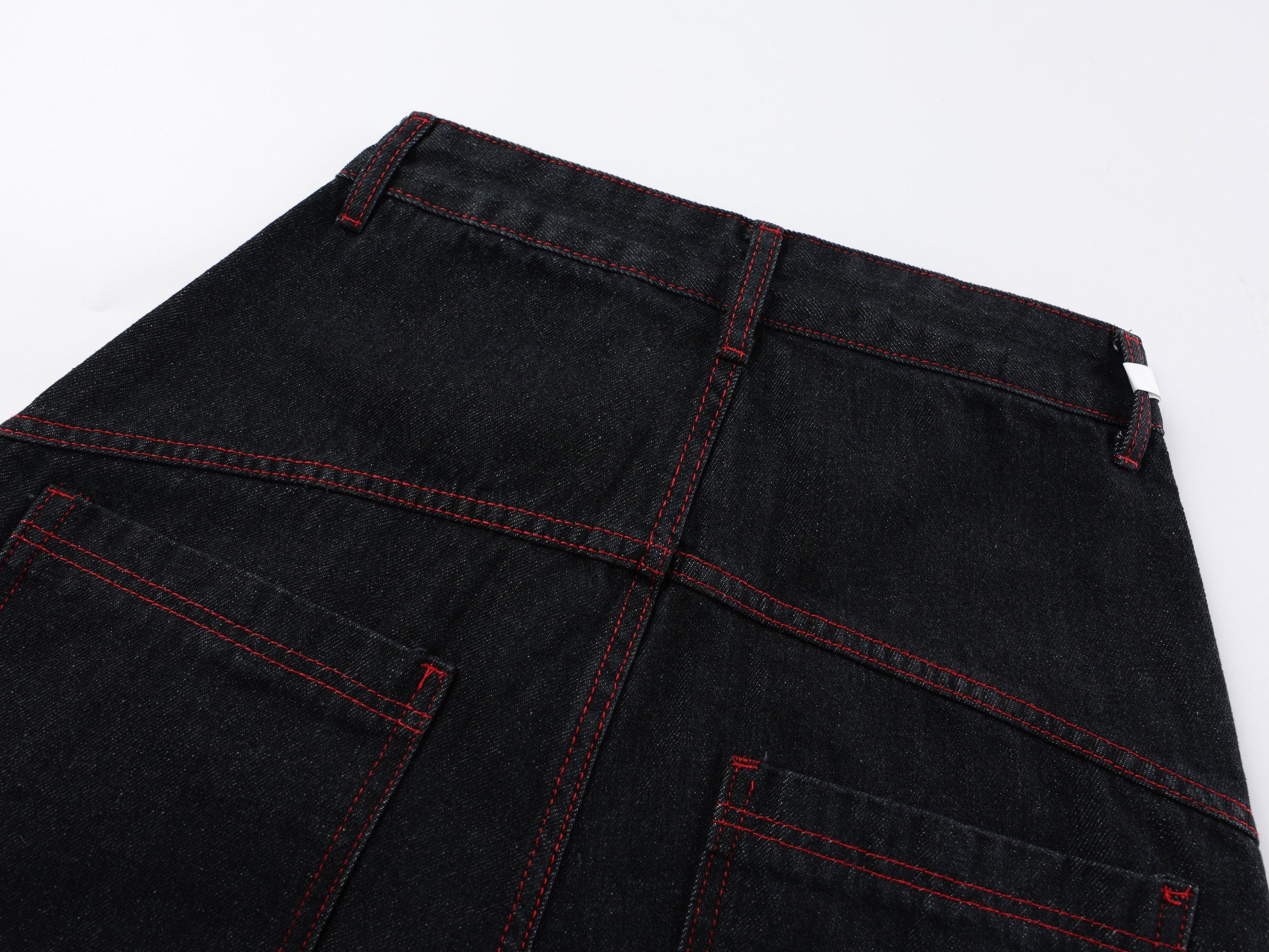 Dragon Embroidered Wide-Leg Black Denim Pants | Omirad
