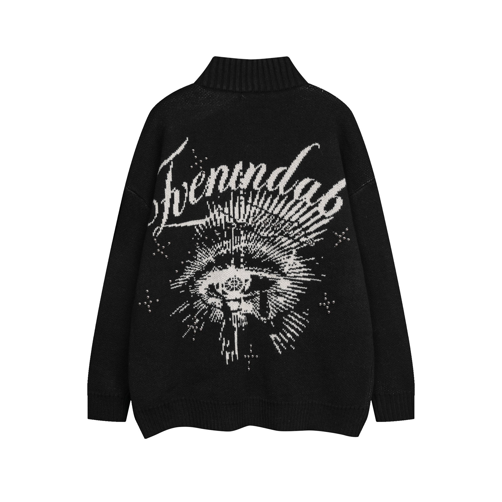 Omirad Eye Vision Knit Zip Cardigan | Streetwear Sweater