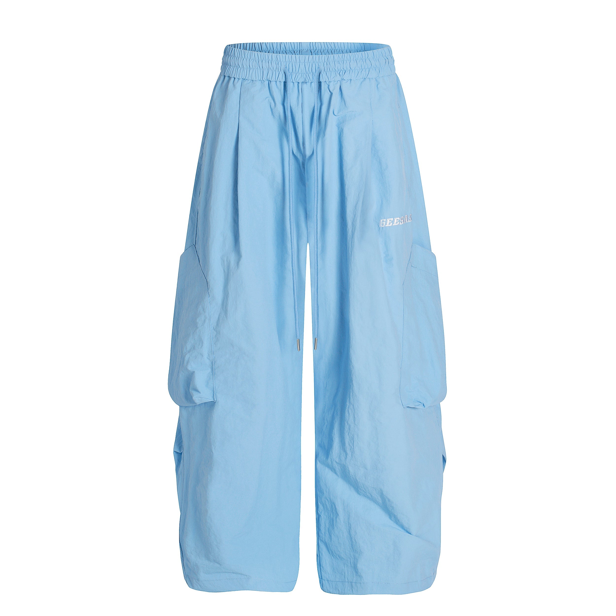 Nylon Utility Cargo Wide-Leg Pants | Pastel Streetwear
