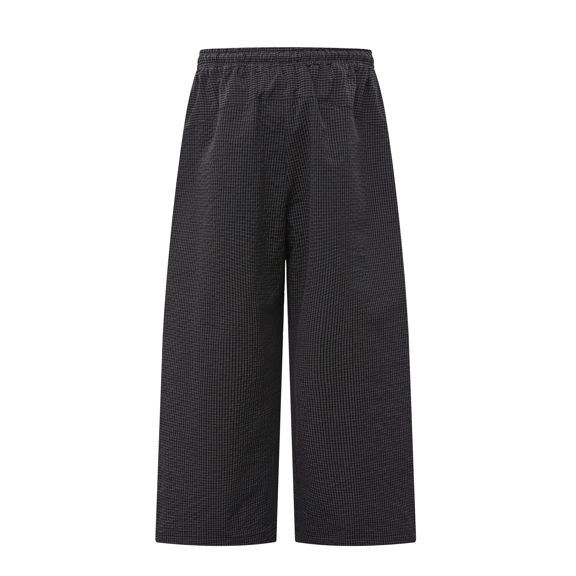 Wide-Leg Pleated Pants | Textured Check Relaxed Fit