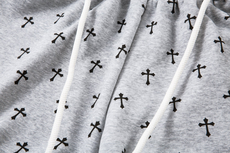 Omirad Cross Print Sweatpants | Gothic Streetwear Joggers