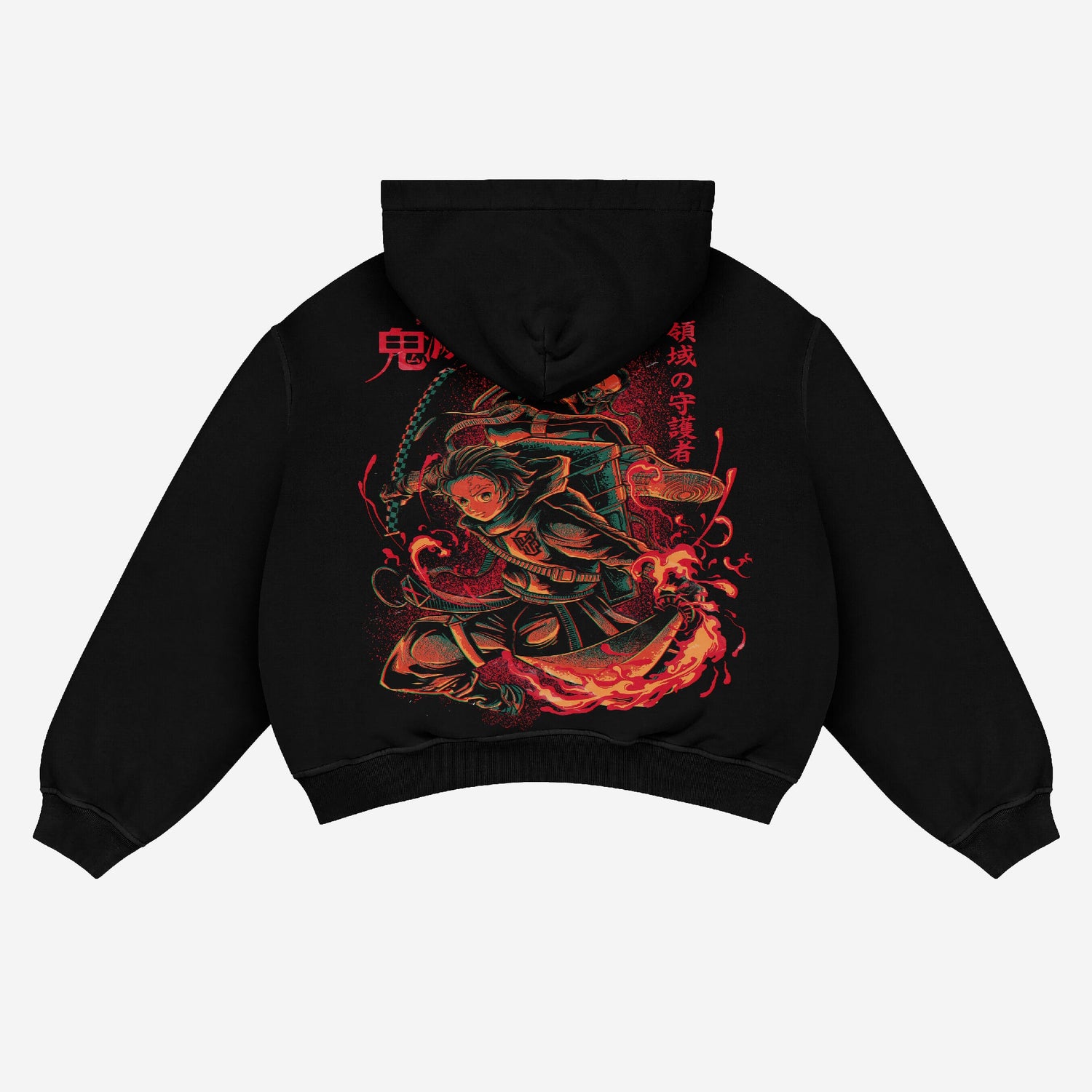 Demon Slayer Tanjiro Flame Hoodie - 100% Cotton, Graphic Street - Style Anime Apparel - Seakoff