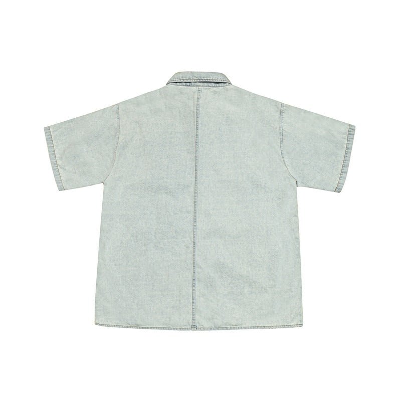 Denim Chambray Shirts on Sale - Men's and Women's Short Sleeve Vintage Washed Denim - Seakoff