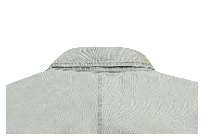 Denim Chambray Shirts on Sale - Men's and Women's Short Sleeve Vintage Washed Denim - Seakoff