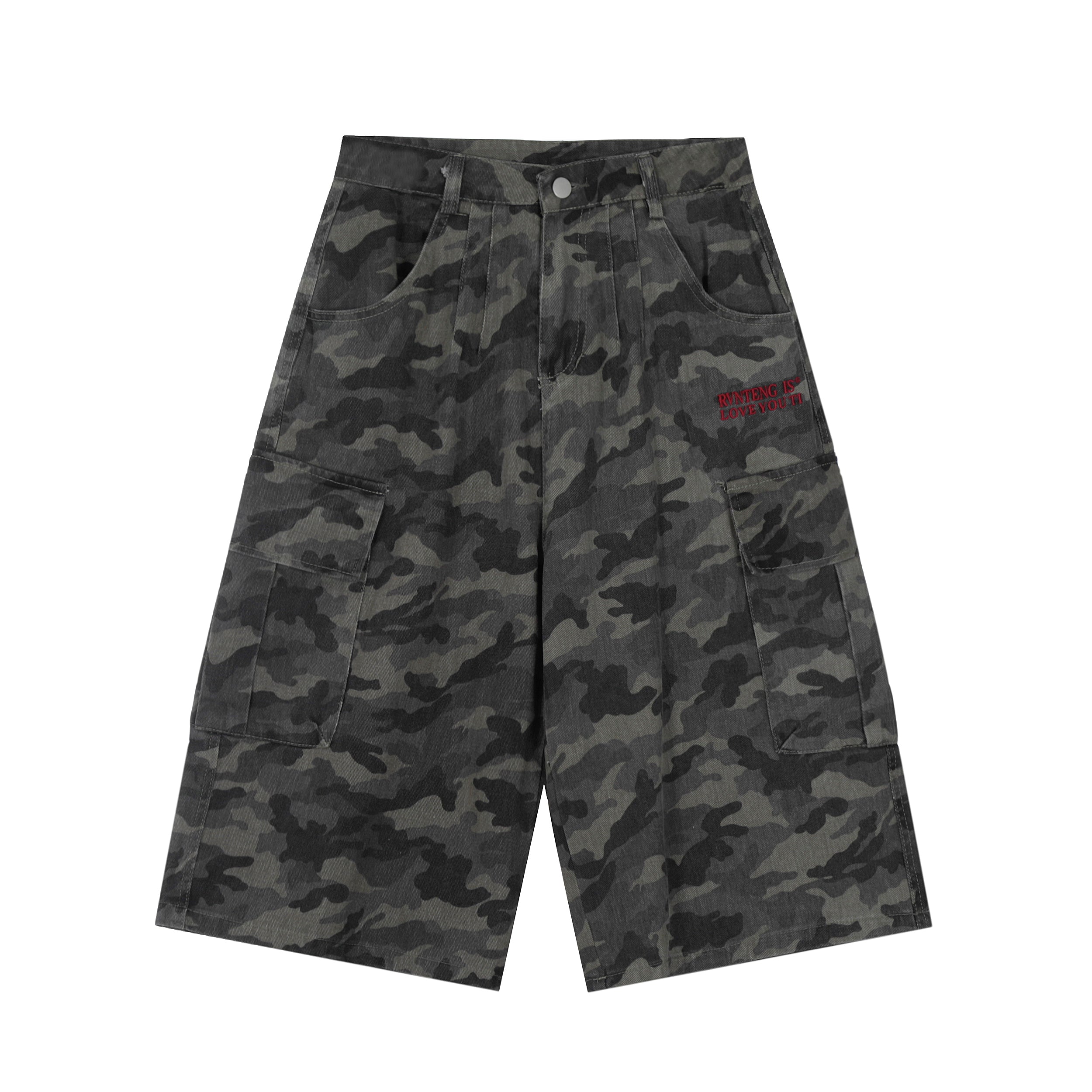 Omirad Camo Wide-Leg Cargo Shorts | Streetwear Baggy Fit