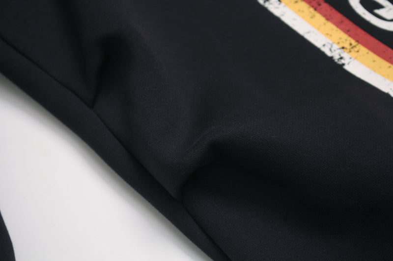 Fleece-Lined Wide-Leg Sweatpants | Distressed Sports Letter Print