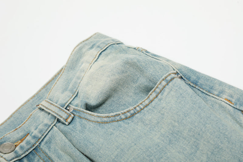 Cloud-Fade Balloon Jeans | Wide-Leg Streetwear Denim