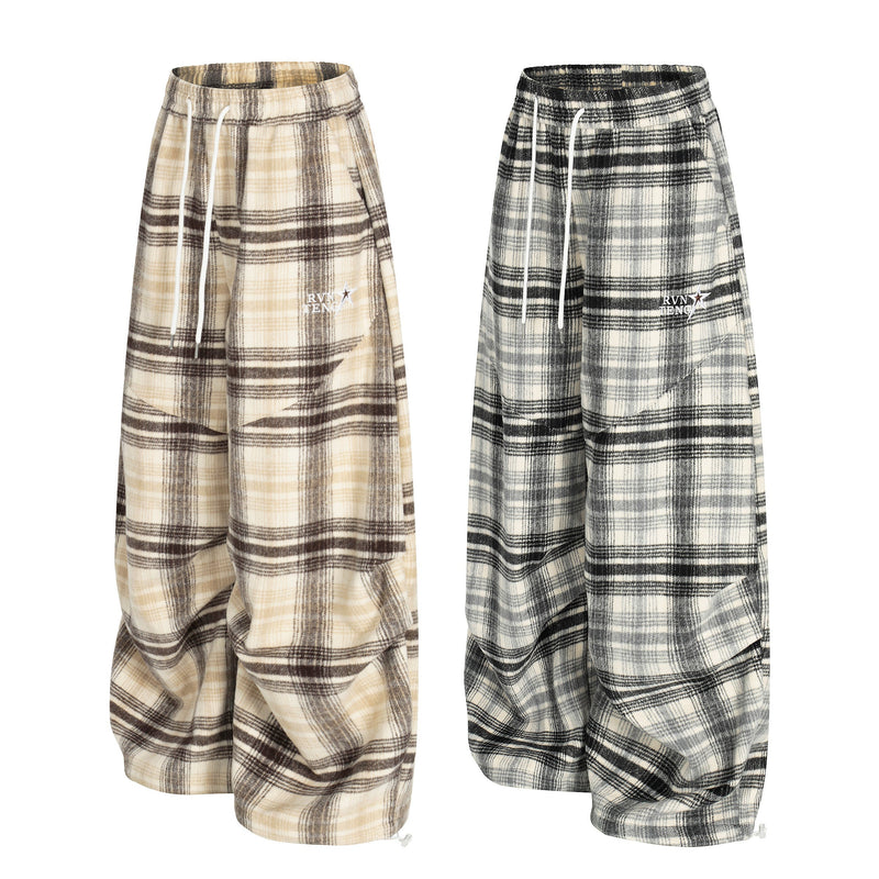 Omirad Plaid Wide-Leg Pants | Oversized Streetwear Fit