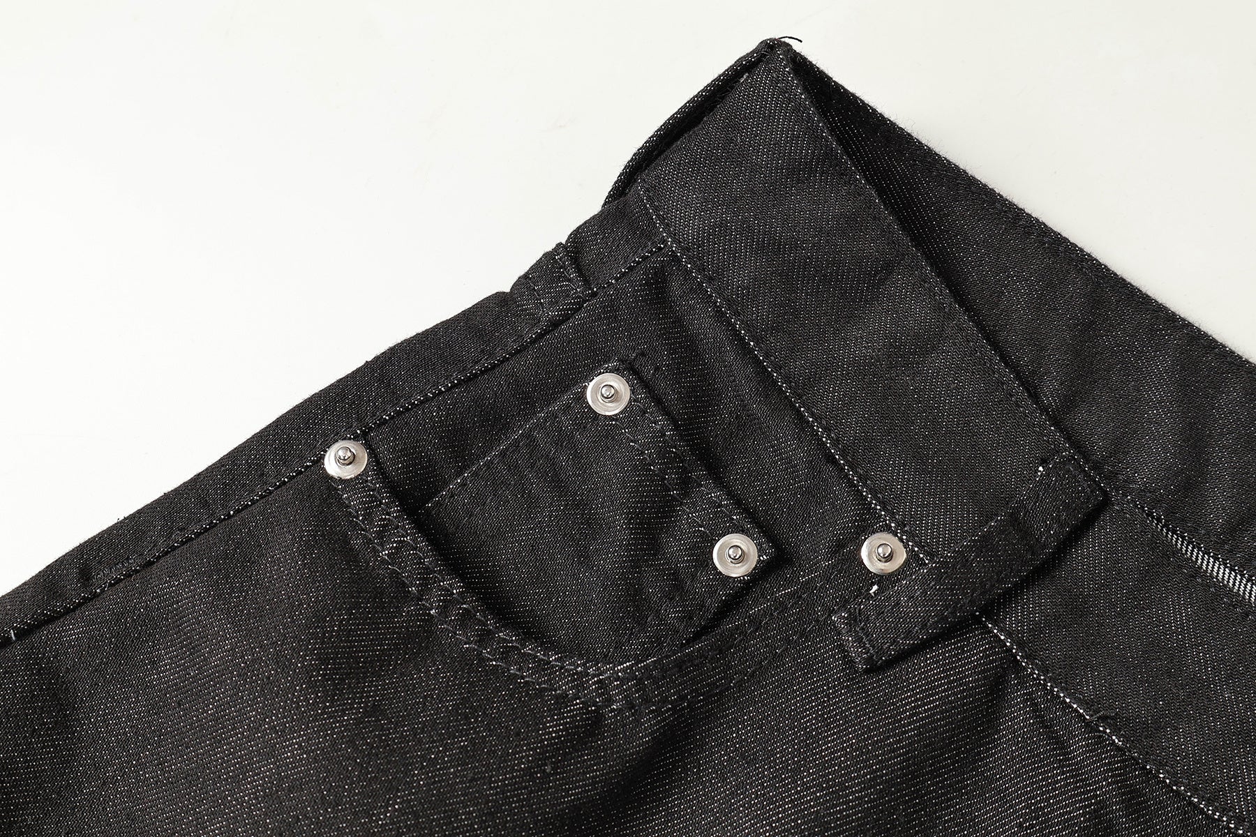 Omirad Cross Pocket Wide-Leg Jeans | Black Denim