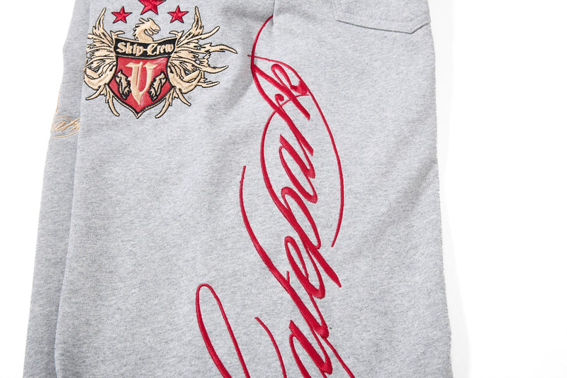 Varsity Crest Wide-Leg Sweatpants | Streetwear Joggers