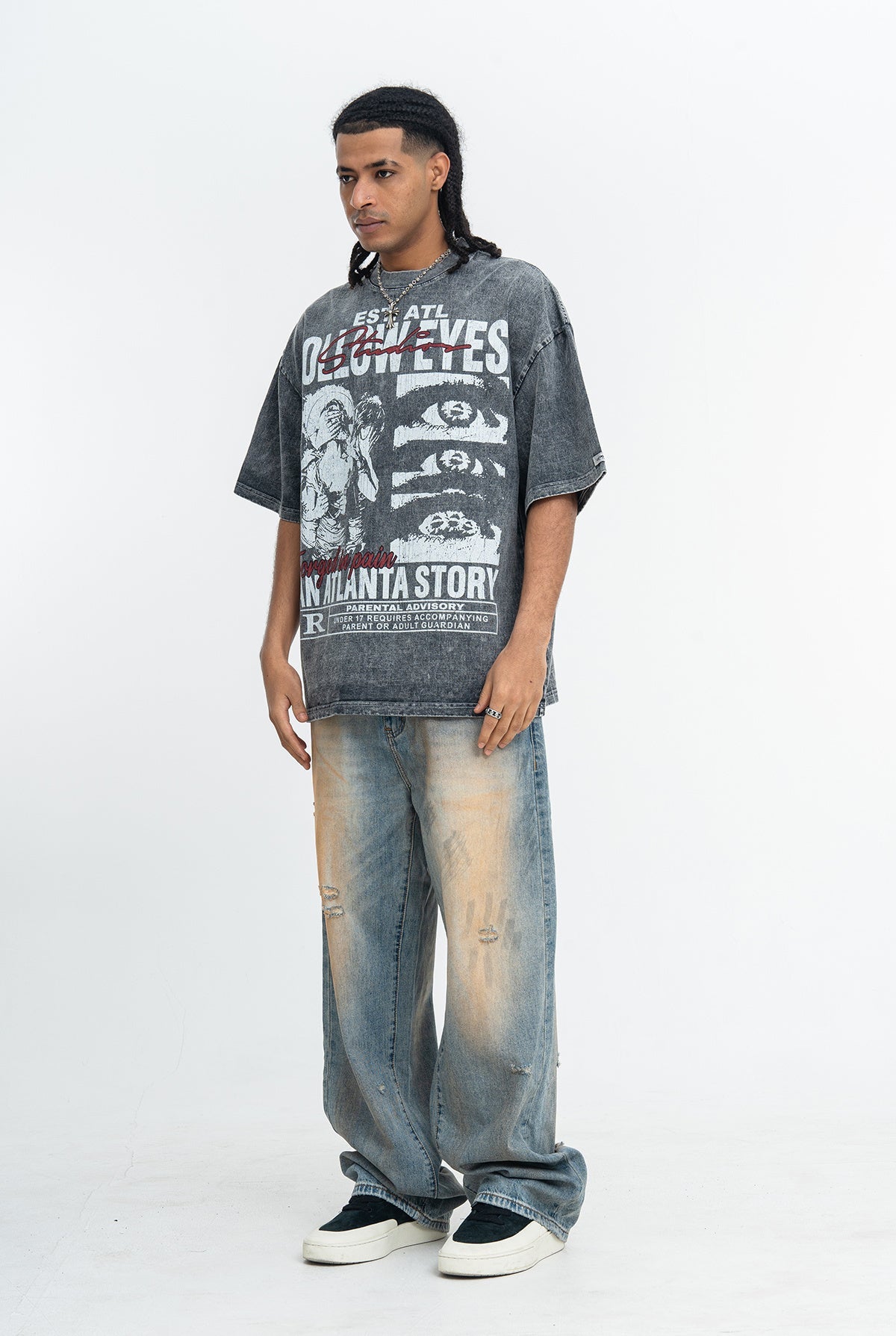 Omirad Hollow Eyes Atlanta Story Vintage Washed Graphic Tee
