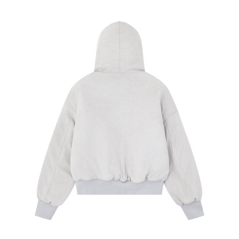 Cross Patch Faux Fur Hood Bomber Jacket | Streetwear