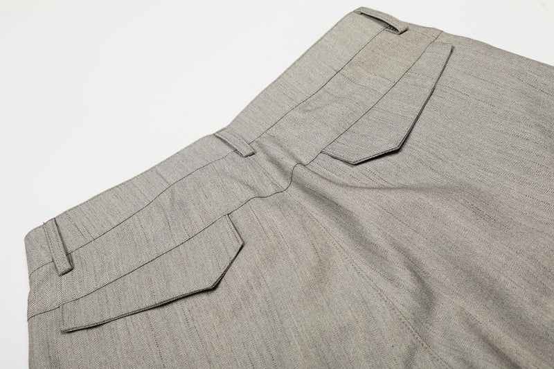 Omirad Wide-Leg Tailored Trousers | Light Grey Barrel Pants
