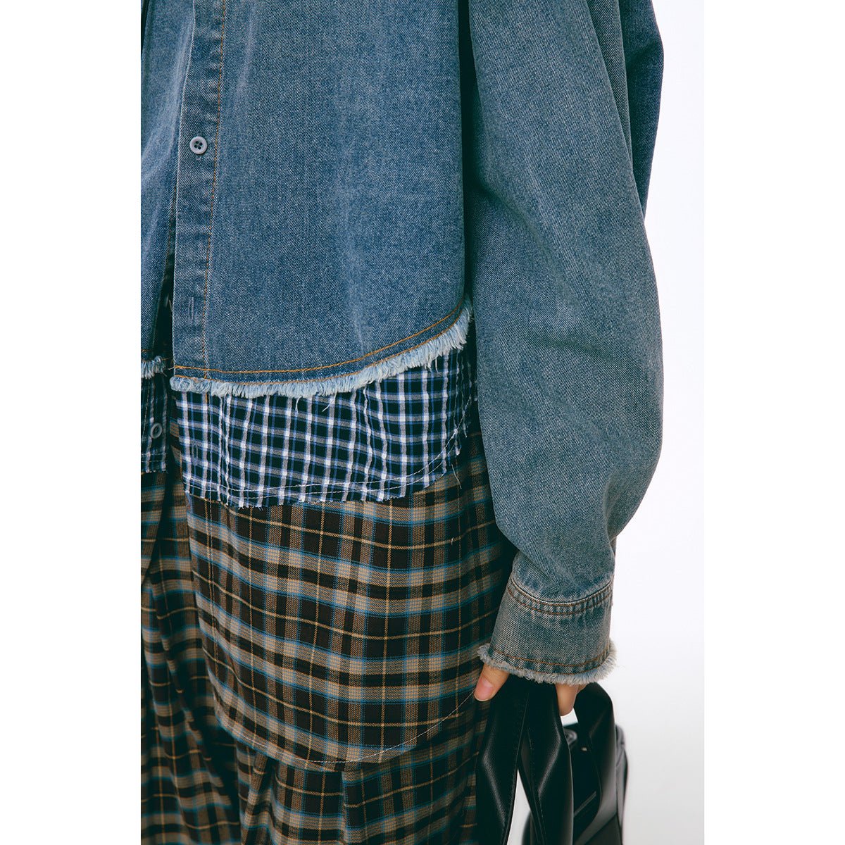 Distressed Denim Chambray Bomber Jacket on Sale - Men's and Women's Long Sleeve Vintage Style - Seakoff