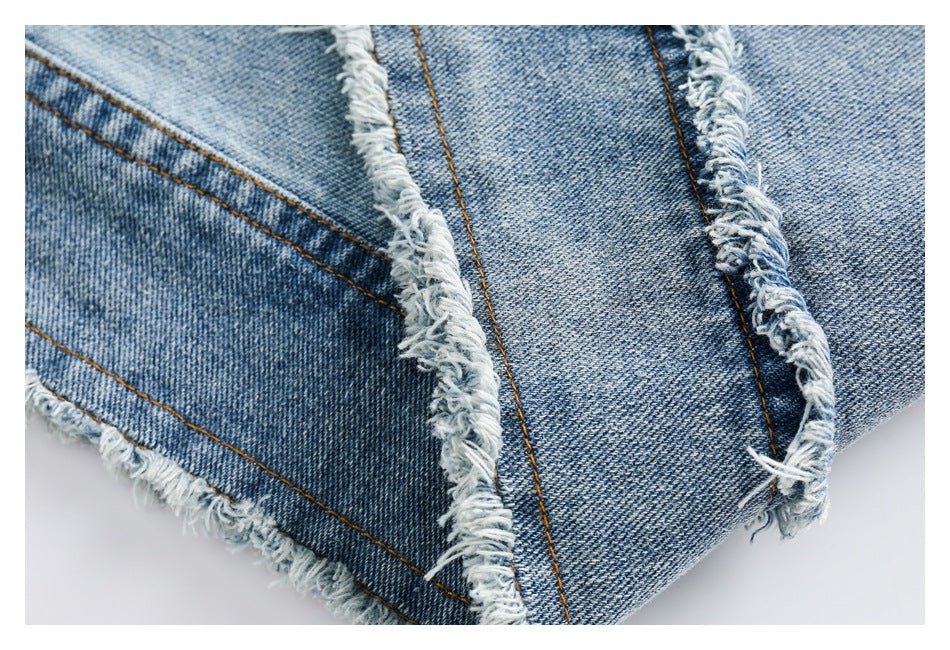 Distressed Denim Chambray Jacket on Sale - Men's and Women's Long Sleeve Vintage Style with Patch Pockets - Seakoff