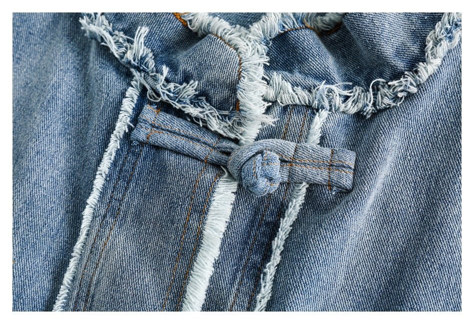 Distressed Denim Chambray Jacket on Sale - Men's and Women's Long Sleeve Vintage Style with Patch Pockets - Seakoff