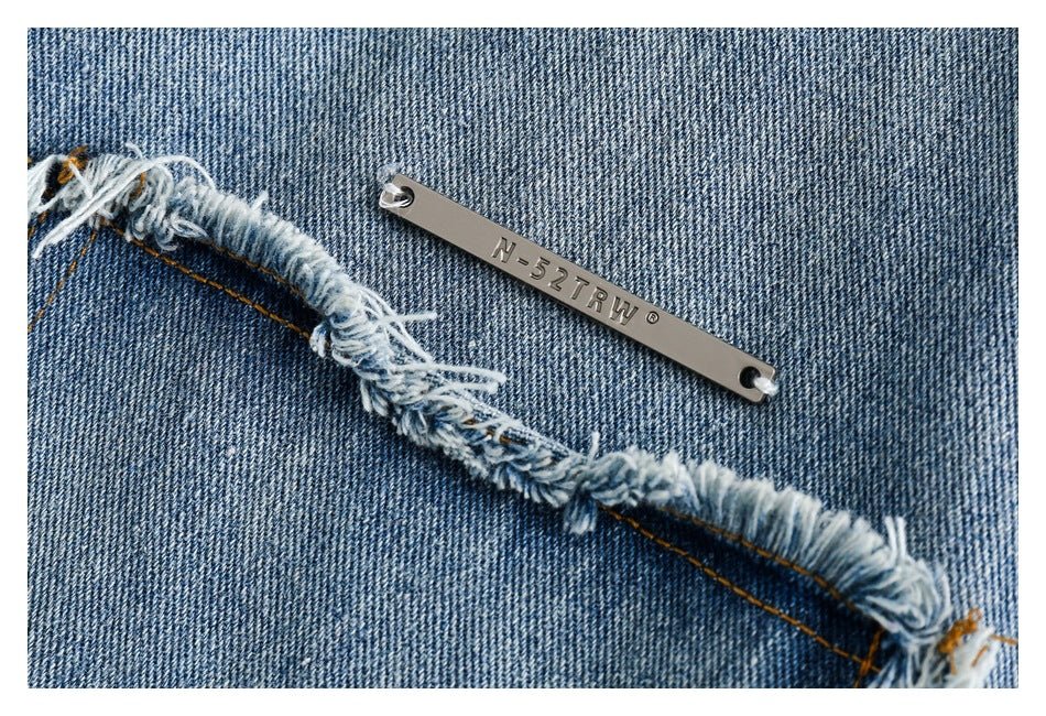 Distressed Denim Chambray Jacket on Sale - Men's and Women's Long Sleeve Vintage Style with Patch Pockets - Seakoff
