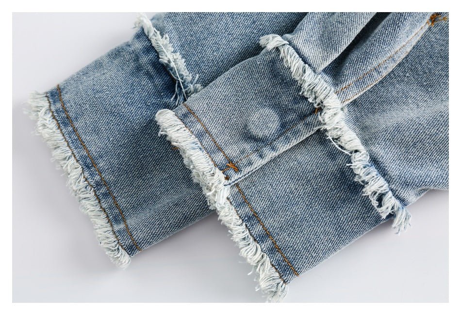 Distressed Denim Chambray Jacket on Sale - Men's and Women's Long Sleeve Vintage Style with Patch Pockets - Seakoff