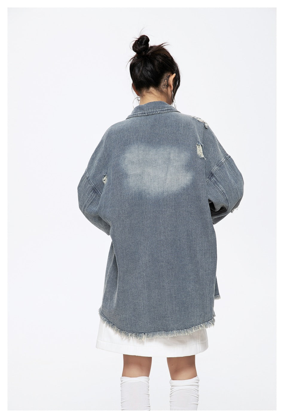 Distressed Denim Chambray Shirt on Sale - Men&